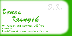 denes kasnyik business card